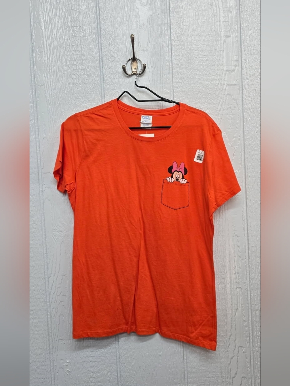New Size Large Minnie Mouse Orange Pocket Tee